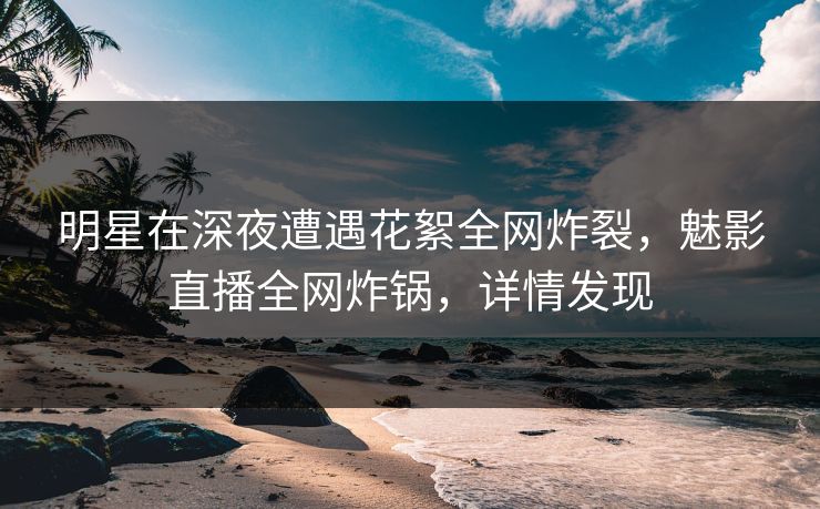 明星在深夜遭遇花絮全网炸裂，魅影直播全网炸锅，详情发现