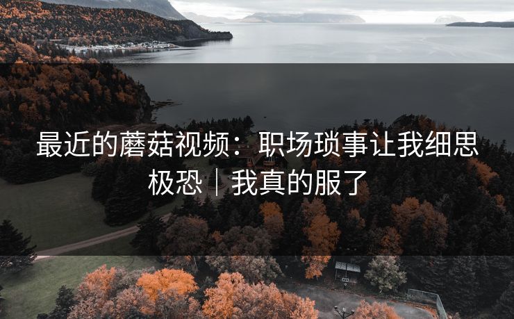 最近的蘑菇视频:职场琐事让我细思极恐|我真的服了